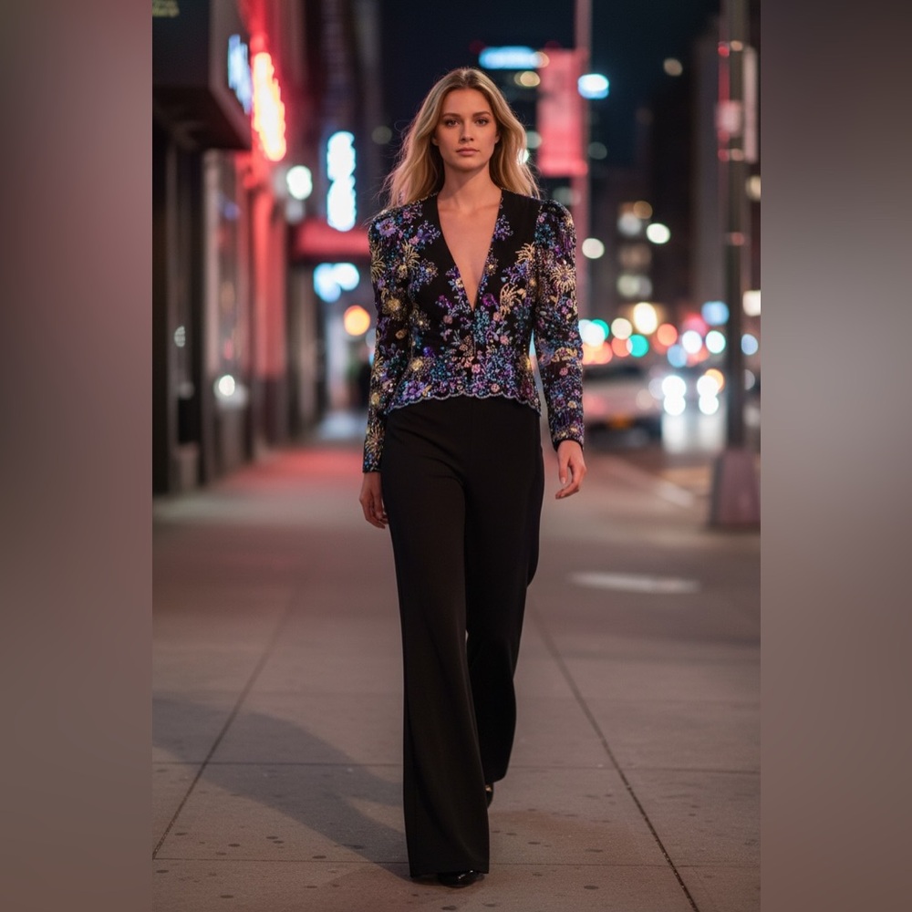 Dress The Population  Sequin Jumpsuit xs